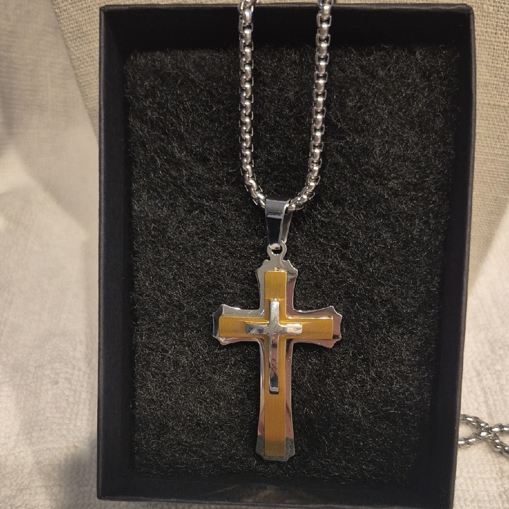 Black Jack Men's Cross Necklace